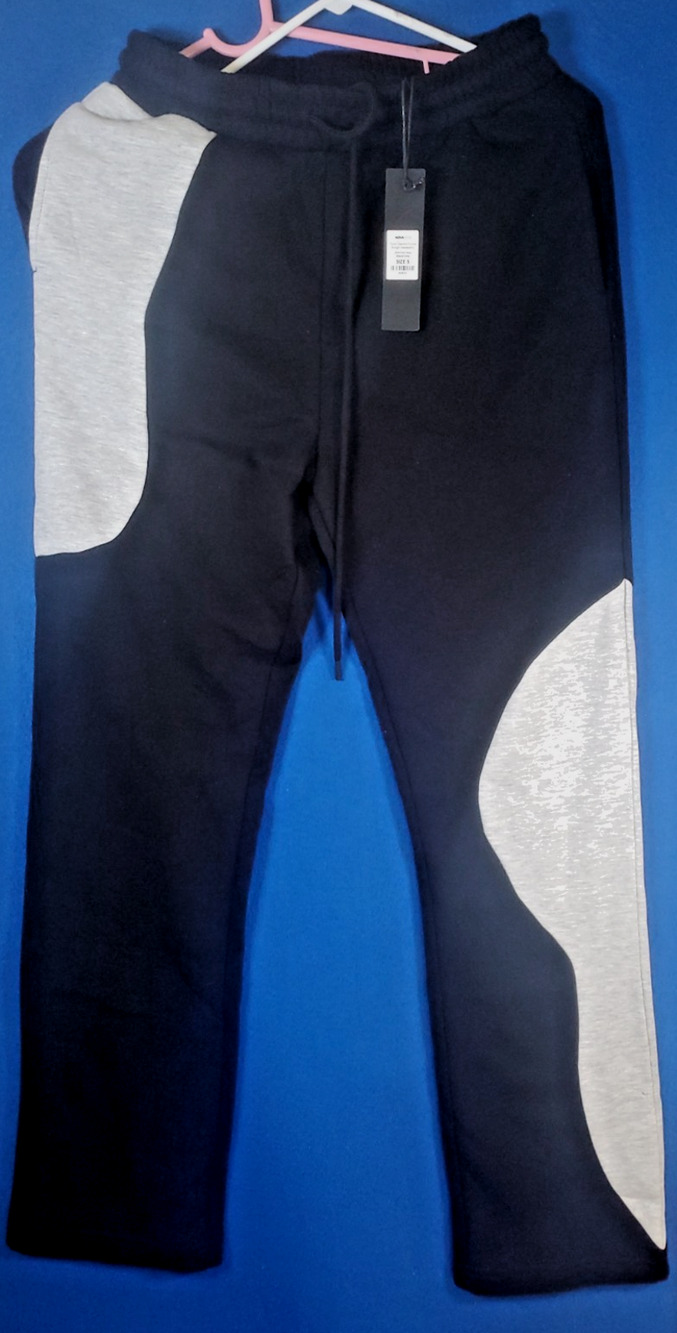 Fashion Nova Men Tyson Opposite Forces Straight Sweatpants Black Grey Size S NWT